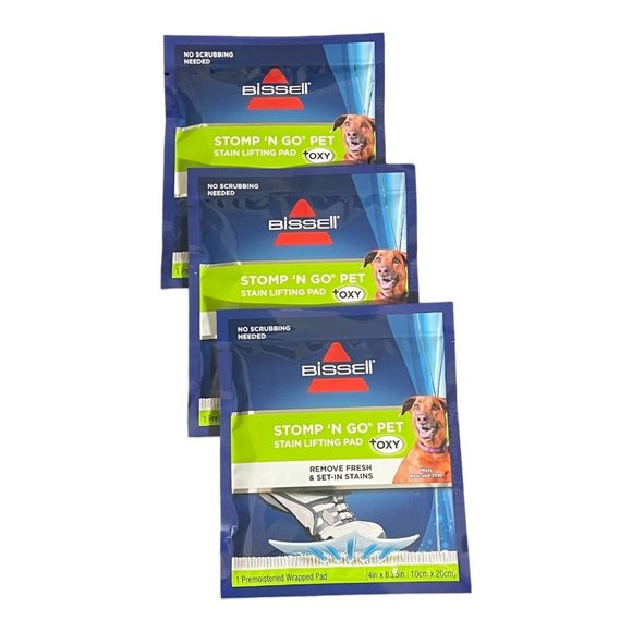 Bissell Stomp 'N Go Pet Stain Lifting Pads + Oxy for Carpet & Rug Lot of 3 New - Picture 1 of 4